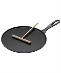 Le Creuset Le Creuster Gietijzeren Pannenkoekpan - Mat Zwart - 27cm -Tefal Winkel 1000x1200