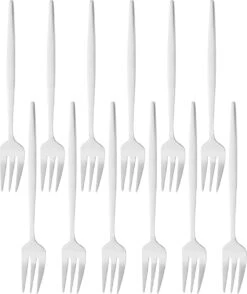 Tefal Winkel 24 House Of Husk® Zilveren Gebaksvorkjes - Dessertvorken - Taartvorkjes - Cocktailvorken - Klein Vorkjes - 12 Stuks - RVS - 14cm