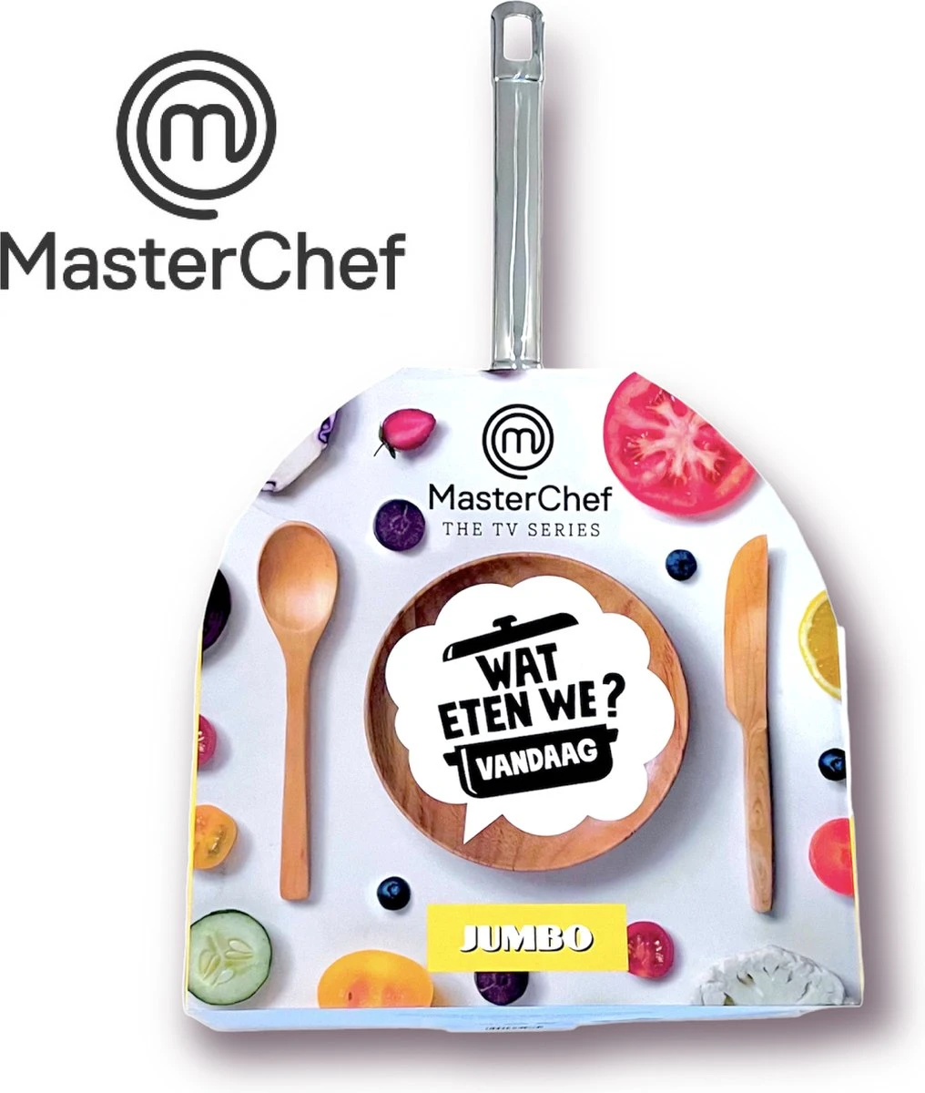 MasterChef / Jumbo - Wokpan - Met Glazen Deksel - 28 Cm - Inductie 4 MasterChef / Jumbo - Wokpan - Met Glazen Deksel - 28 Cm - Inductie - Afbeelding 2