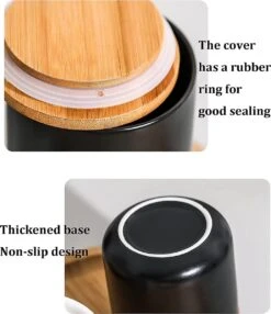 Voorraadpotten Keramiek - Suikerpot 3 Stuks - Deksel Bamboe - Luchtdict Voorraadbussen Potten - Zwart 10 Voorraadpotten Keramiek - Suikerpot 3 Stuks - Deksel Bamboe - Luchtdict Voorraadbussen Potten - Zwart -Tefal Winkel 1037x1200