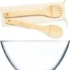 Merkloos Slakom/Serveerschaal En Bamboe Slacouvert - Glas - D28 Cm -Tefal Winkel 1055x1200