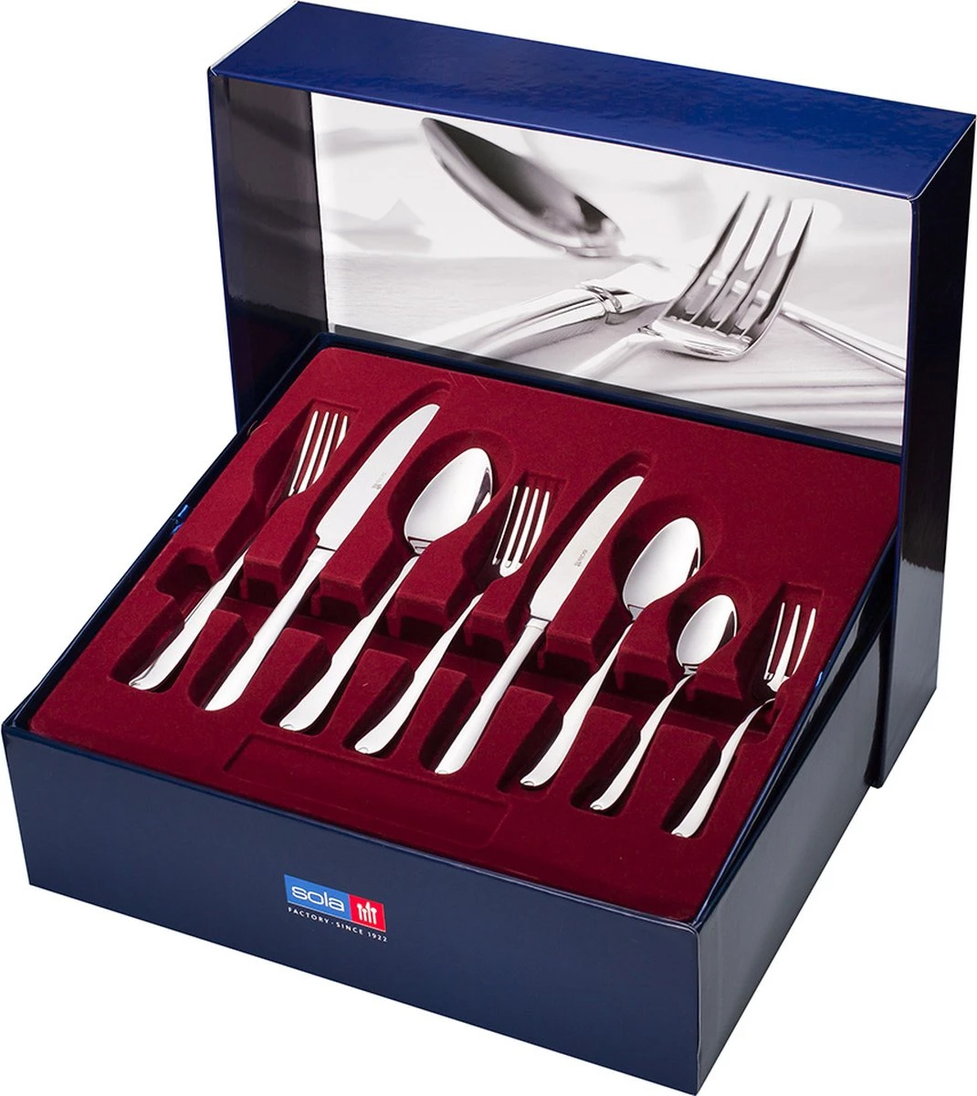 Sola Bestekset Fleurie - Modern - 9 Persoons - 90 Delig - Zilverwit Edelstaal 18/10 - RVS - Zilver 5 Sola Bestekset Fleurie - Modern - 9 Persoons - 90 Delig - Zilverwit Edelstaal 18/10 - RVS - Zilver - Afbeelding 3