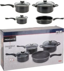 Redcliffs 4-delige Pannenset - Met 3 Glazen Deksels - Anti-Aanbaklaag - Camping/ Kamperen - Steelpannen, Hapjespan, Kookpan -Tefal Winkel 1082x1200 1