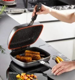 Herenthal Dubbele Grillpan - Ø 28 Cm - Koekenpan - Keramische Pan - Marmeren Coating Met Antiaanbaklaag - PFAS & PFOA Vrij - Pan - Grill - Vermindert Geur, Rook En Oliespatten - Zilver 19 Herenthal Dubbele Grillpan - Ø 28 Cm - Koekenpan - Keramische Pan - Marmeren Coating Met Antiaanbaklaag - PFAS & PFOA Vrij - Pan - Grill - Vermindert Geur, Rook En Oliespatten - Zilver -Tefal Winkel 1132x1200 2
