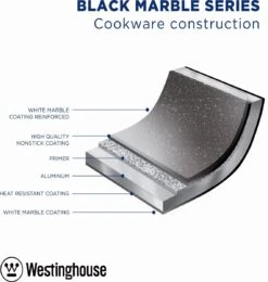 Westinghouse Grillpan - Ø 28 Cm - Zwart Marmer - Geschikt Voor Alle Warmtebronnen Inclusief Inductie - Steakpan Met Antiaanbaklaag- Aluminium -Tefal Winkel 1138x1200 2