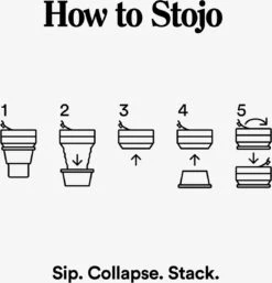 STOJO - Opvouwbare Beker - To Go - Grijs - 237ml - Herbruikbaar -Tefal Winkel 1153x1200