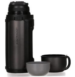 Lock&Lock Thermoskan - Isoleerkan - Thee En Koffie - Lekvrij - 1,5 Liter - RVS - Inklapbaar Handvat - Zwart -Tefal Winkel 1161x1200