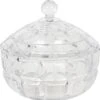 Merkloos Bonbonniere Met Deksel Ø 18*18 Cm Transparant Glas Rond Bonbonschaaltje Bonbonniere Kristal Decoratie Schaal