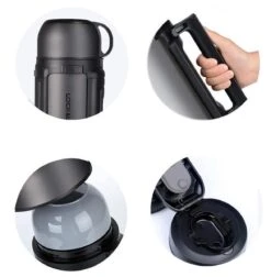 Lock&Lock Thermoskan - Isoleerkan - Thee En Koffie - Lekvrij - 1,5 Liter - RVS - Inklapbaar Handvat - Zwart -Tefal Winkel 1176x1200 2