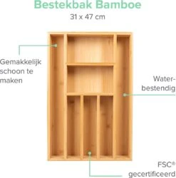 Coninx Bestekbak Bamboe 31CM Breed - Besteklade - Opbergbak - Duurzaam - Voor Laden Vanaf 47cm Diep -Tefal Winkel 1185x1200 2