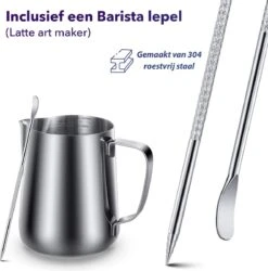 Qualitá® Melkkan Met Art Pen - Barista Melkkannetje - 350 ML - Melkopschuimkannen -Tefal Winkel 1186x1200 2