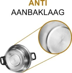 KitchenPrince 12-Delige Pannenset RVS - Pottenset - Kookpannen - Koekenpan - Steelpan - Bakpan - PFAS-Vrij - Pannenset - Pannenset Inductie - Antiaanbaklaag - Koekenpannenset -Tefal Winkel 1190x1200 3