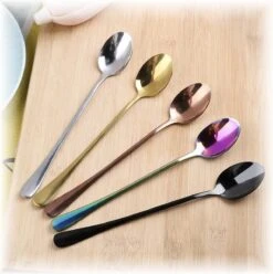 Fako Bijoux® - 6 Lange Lepels - Latte Macchiato - Longdrink - Cocktail - Dessert - IJs - Koffie - Zilver - 6 Stuks - Bewaarzakje -Tefal Winkel 1196x1200 13