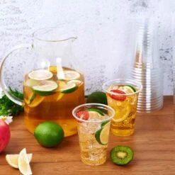 Bio Plastic Bekers - 140 Stuk(s) - 250 Ml - Transparant - Cups - Plastic Glazen - Kerst Servies -Tefal Winkel 1198x1200 12