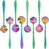 Fako Bijoux® - Bloemen Lepels Set - Theelepel / Koffielepel - 12cm - Regenboog - 8 Stuks -Tefal Winkel 1199x1200 5
