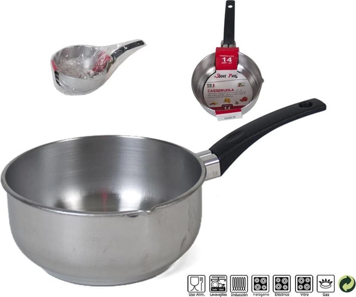 Gerimport Steelpan 27 X 15 X 11 Cm Rvs Zilver 4 Gerimport Steelpan 27 X 15 X 11 Cm Rvs Zilver - Afbeelding 2