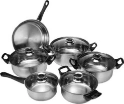 KitchenPrince 12-Delige Pannenset RVS - Pottenset - Kookpannen - Koekenpan - Steelpan - Bakpan - PFAS-Vrij - Pannenset - Pannenset Inductie - Antiaanbaklaag - Koekenpannenset -Tefal Winkel 1200x1008 1