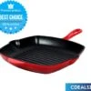 Cdealsz® Grillpan Gietijzer - Inductie - Rood - 28 Cm -Tefal Winkel 1200x1040