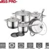 Swiss Pro + Pannenset - 12 Delig - RVS - Roestvrijstalen Kookgerei 18/10 -Tefal Winkel 1200x1044