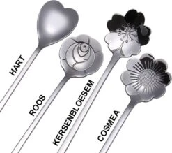 Fako Bijoux® - 4 Lange Lepels Bloem Motief - Latte Macchiato - Longdrink - Cocktail - Dessert - IJs - Koffie - Zilver - 4 Stuks - Bewaarzakje -Tefal Winkel 1200x1063 4