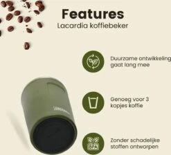 LaCardia Koffiebeker To Go Premium Groen – Thermosbeker – Theebeker – 380ML – Herbruikbaar -Tefal Winkel 1200x1090