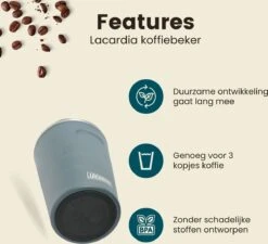 LaCardia Koffiebeker To Go Premium Blauw – Thermosbeker – Theebeker – 380ML – Herbruikbaar 14 LaCardia Koffiebeker To Go Premium Blauw – Thermosbeker – Theebeker – 380ML – Herbruikbaar -Tefal Winkel 1200x1095