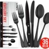 Strex Bestekset 6 Persoons - Zwart - 36-delig - Roestvrij Staal - Lepels, Messen, Vorken En Steakmessen - Hoogwaardige Kwaliteit -Tefal Winkel 1200x1105 6