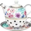 Melli Mello Luxe Theepot En Theemok 2-in-1 - Incl Schoteltje - Porselein - 600ml - High Tea Set - Tea For One - 14x15x15cm -Tefal Winkel 1200x1117