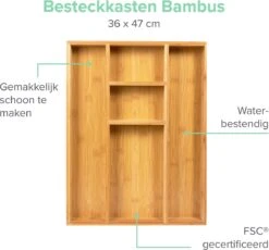 Coninx Bestekbak Bamboe 36CM Breed - Besteklade - Opbergbak - Duurzaam - Voor Laden Vanaf 47cm Diep -Tefal Winkel 1200x1118 5