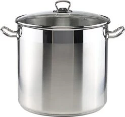 RVS Soeppan Met Glazen Deksel - 20 Liter - Vaatwasserbestendig