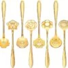 Fako Bijoux® - Bloemen Lepels Set - Theelepel / Koffielepel - 12cm - Goud - 8 Stuks -Tefal Winkel 1200x1125 4