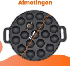 Kicinn Poffertjespan - Poffertjesmaker - Poffertjespan Inductie - Ø 24 Cm - 19 Poffertjes - Inclusief Handvaten -Tefal Winkel 1200x1127 1