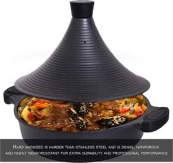 Aluminium Tajine Agadir- Matt Black Geschikt Ook Voor Inductie -Tefal Winkel 1200x1131 2