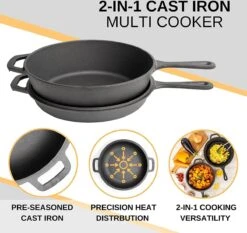 Nuovva 2-in-1 Gietijzeren Steelpan En Braadpan Of Grillplaat Met Dubbel Functie Koekenpan Deksel - 3 Liter - 26cm 10 Nuovva 2-in-1 Gietijzeren Steelpan En Braadpan Of Grillplaat Met Dubbel Functie Koekenpan Deksel - 3 Liter - 26cm -Tefal Winkel 1200x1134