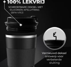 Volcan RVS Koffiebeker To Go Met Sleeve - Thermosbeker - Theebeker - Coffee - Zwart 14 Volcan RVS Koffiebeker To Go Met Sleeve - Thermosbeker - Theebeker - Coffee - Zwart -Tefal Winkel 1200x1142 1