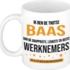 Ik Ben De Trotse Baas Van De Grappigste, Leukste En Beste Werknemers Koffiemok / Theebeker - Wit - 300 Ml
