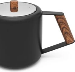 Bredemeijer - Theepot Duet Design Boston 1,1L Mat Zwart- Dubbelwandig -Tefal Winkel 1200x1146 1