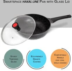 Marble Coating Wokpan Inductie - Met Glazen Deksel - Zwart - 30 Cm -Tefal Winkel 1200x1169