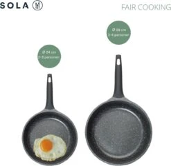 Sola Koekenpan Fair Cooking - Ø 28 Cm - Zwart/wit - Aluminium - Antiaanbaklaag -Tefal Winkel 1200x1171
