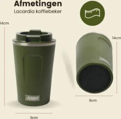 LaCardia Koffiebeker To Go Premium Groen – Thermosbeker – Theebeker – 380ML – Herbruikbaar -Tefal Winkel 1200x1171 6