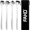 Fako Bijoux® - 4 Lange Lepels Bloem Motief - Latte Macchiato - Longdrink - Cocktail - Dessert - IJs - Koffie - Zilver - 4 Stuks - Bewaarzakje -Tefal Winkel 1200x1173 5