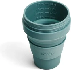 Stojo - Biggie Cup - 470 Ml - Herbruikbaar - Opvouwbaar - Groen -Tefal Winkel 1200x1175 4