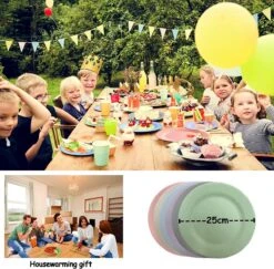 Onbreekbare Borden Van 25 Cm, 6-delige Set, Herbruikbare Platte Borden Met Luffas-afwasborstels, Eetborden, Kunststof, Licht Voor Feestjes, Kamperen, BBQ/pizza, Magnetronbestendig, Vaatwasmachinebestendig, BPA-vrij (veelkleurig) -Tefal Winkel 1200x1182 4