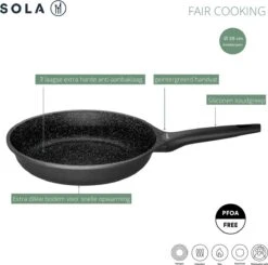 Sola Koekenpan Fair Cooking - Ø 28 Cm - Zwart/wit - Aluminium - Antiaanbaklaag -Tefal Winkel 1200x1189