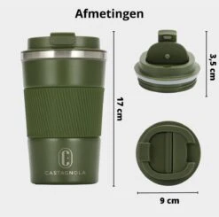 Castagnola Design RVS Koffiebeker To Go - Groen - 380ml - Thermosbeker - Theebeker -Tefal Winkel 1200x1191 8