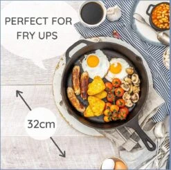 Nuovva Cast Iron Skillet / Gietijzeren Pan - 32cm -Tefal Winkel 1200x1193