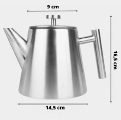 Castagnola Theepot Met Filter – Theekan – Theepot Dubbelwandig – Theepot Roestvrijstaal – Hoogwaardig RVS – 1 Liter – 5 Kopjes Thee – Zilver 10 Castagnola Theepot Met Filter – Theekan – Theepot Dubbelwandig – Theepot Roestvrijstaal – Hoogwaardig RVS – 1 Liter – 5 Kopjes Thee – Zilver -Tefal Winkel 1200x1195 17