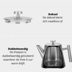 Castagnola Theepot Met Filter – Theekan – Theepot Dubbelwandig – Theepot Roestvrijstaal – Hoogwaardig RVS – 1 Liter – 5 Kopjes Thee – Zilver 12 Castagnola Theepot Met Filter – Theekan – Theepot Dubbelwandig – Theepot Roestvrijstaal – Hoogwaardig RVS – 1 Liter – 5 Kopjes Thee – Zilver -Tefal Winkel 1200x1195 19