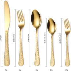 40-delige RVS Snakeskin Bestekset- Geschikt Voor8-personen -trendy Design-goud -Tefal Winkel 1200x1196 8