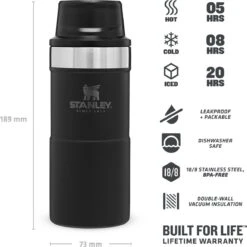 Stanley Trigger-Action Travel Mug 0.35L - Thermosfles - Matt Black -Tefal Winkel 1200x1198 10